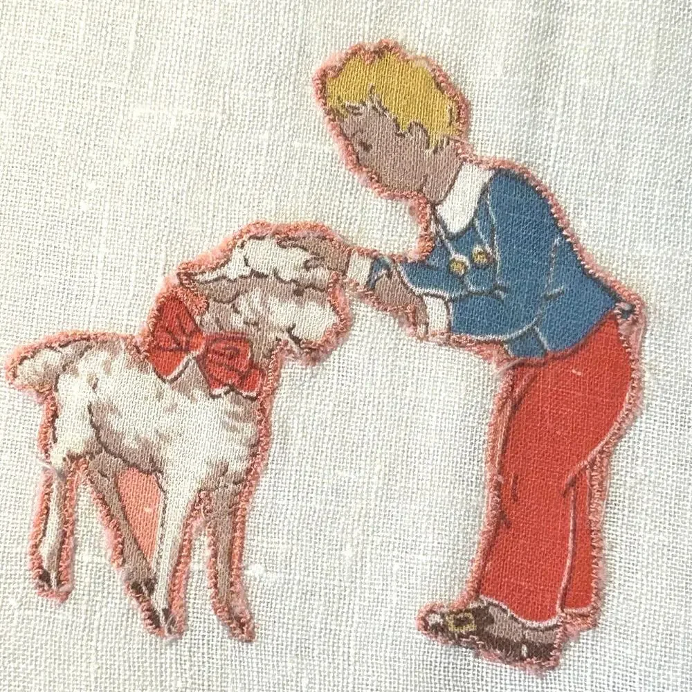 Vintage Handmade‎ Linen Kids Tea Towels 24x14